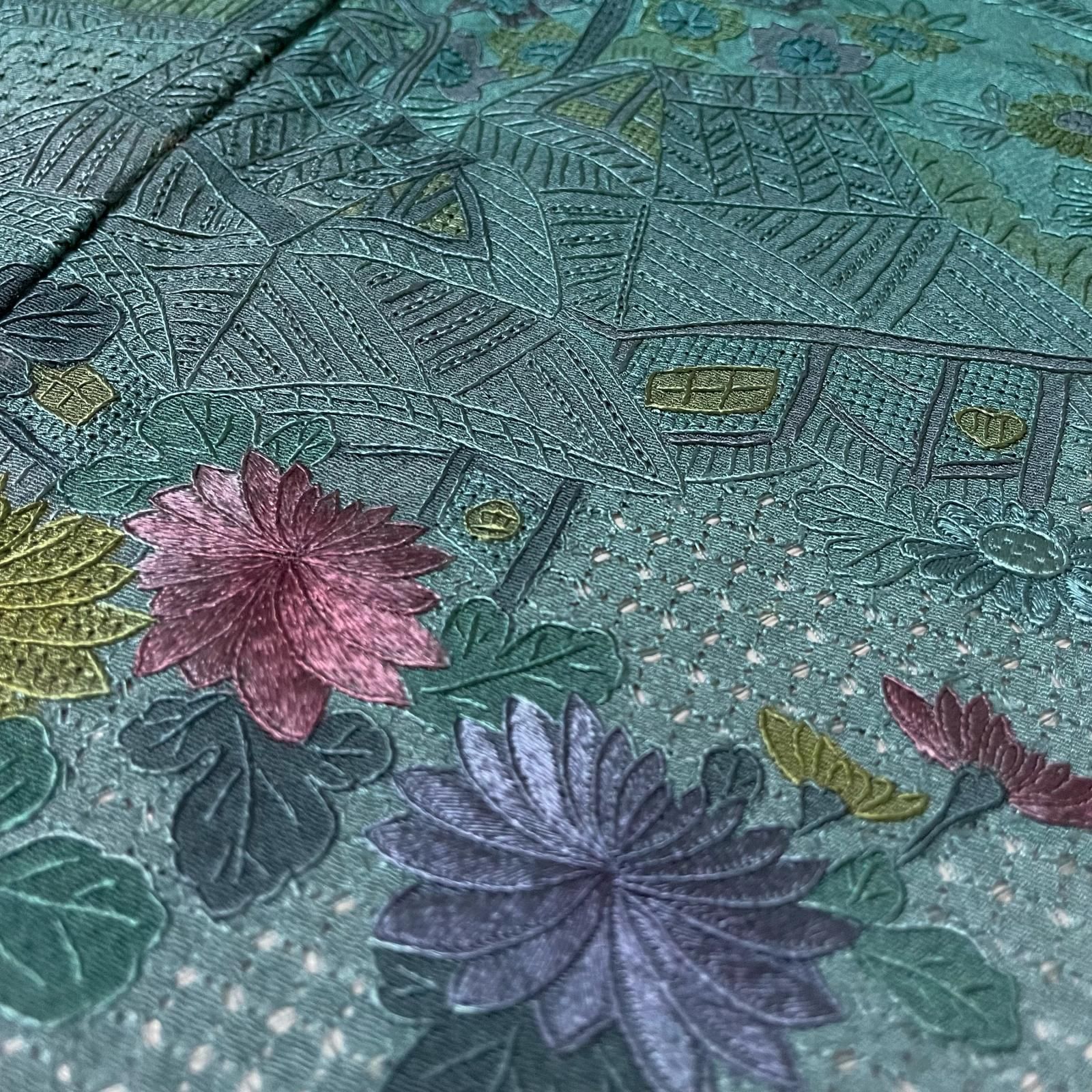 汕頭 蘇州 相良刺繍 中国三大刺繍 訪問着 単衣仕立て 裄69 トール