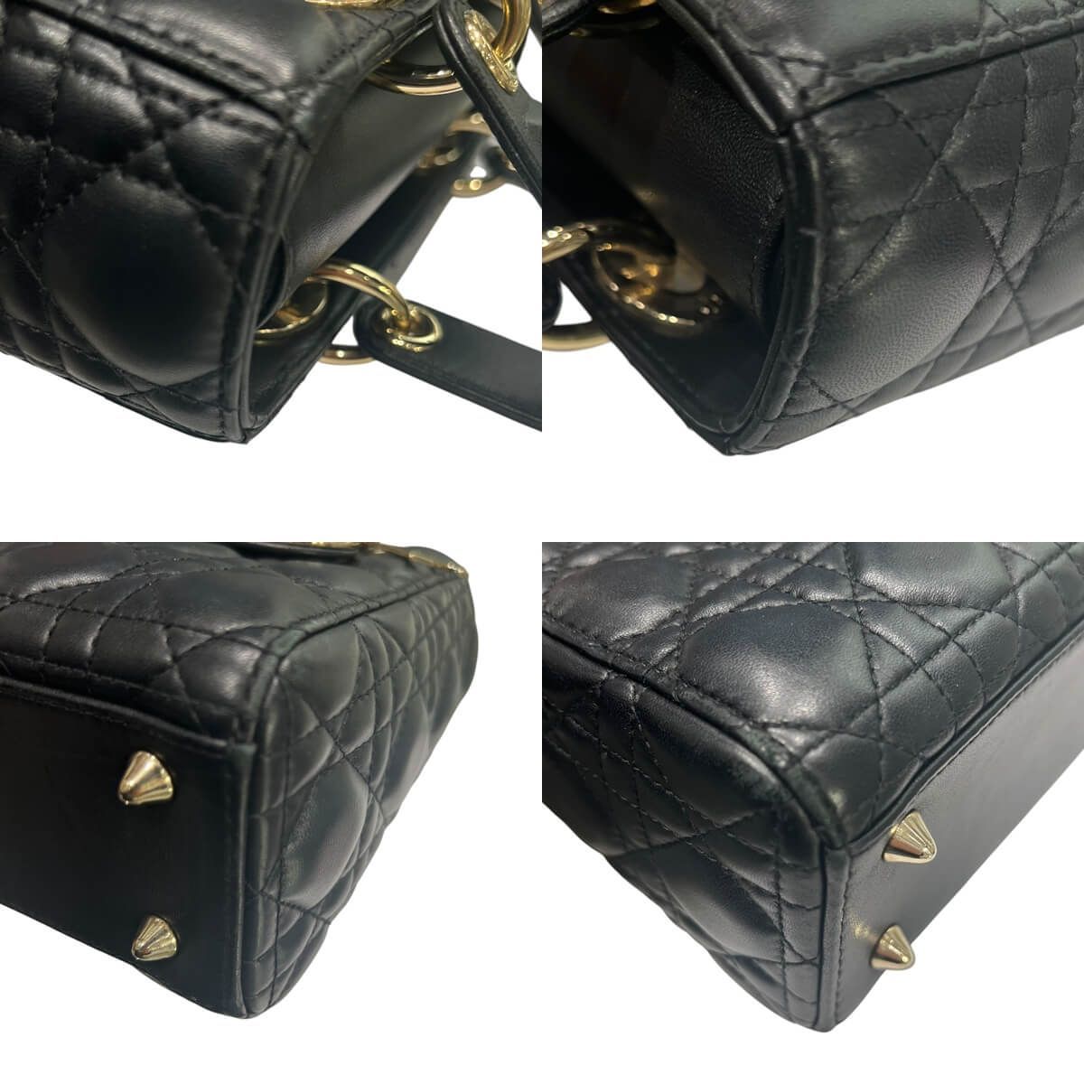 【中古】 Christian Dior クリスチャン・ディオール  M0538ONGE_M900 マイレディディオール カナージュ レザー 2WAYハンドバッグ ブラック 24033625 SA 中古】 Christian Dior クリスチャン・ディオール M0538ONGE_M900
