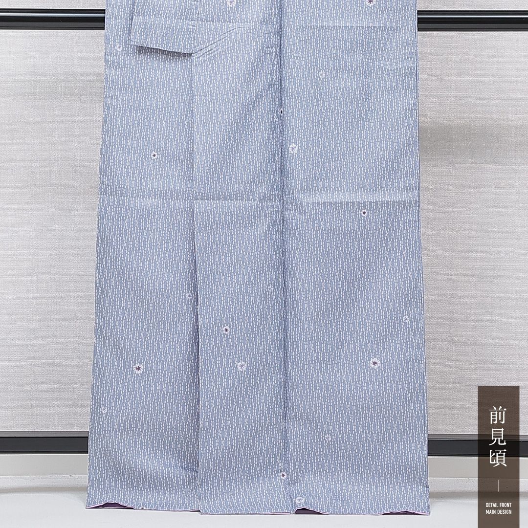 小紋 袷 身丈166cm 裄丈67cm ポリエステル 洗える着物 Sランク イン