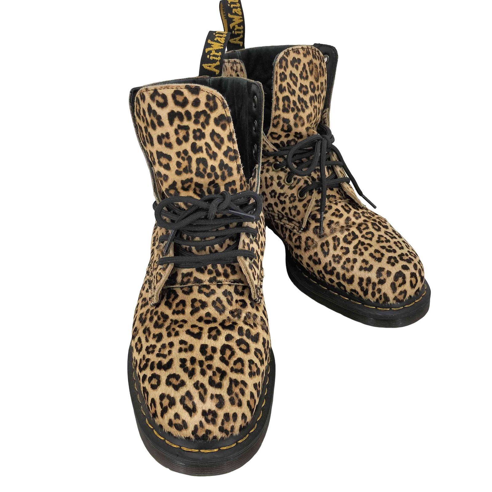 レースアップブーツ マーチン ヒョウ柄 毛皮調ブーツ ドクターマーチン Dr.Martens 1460 PASCAL ヒョウ柄 8ホールブーツ