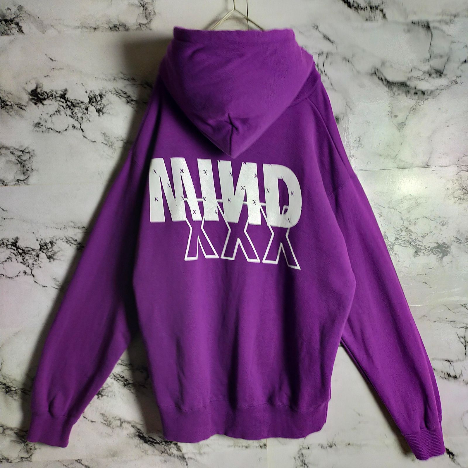 ウィンダンシーx ゴッドセレクションXXXコラボパーカー　サイズ L グレー美品 WIND AND SEA] GOD SELECTION XXX コラボ パーカー L パープル 希少