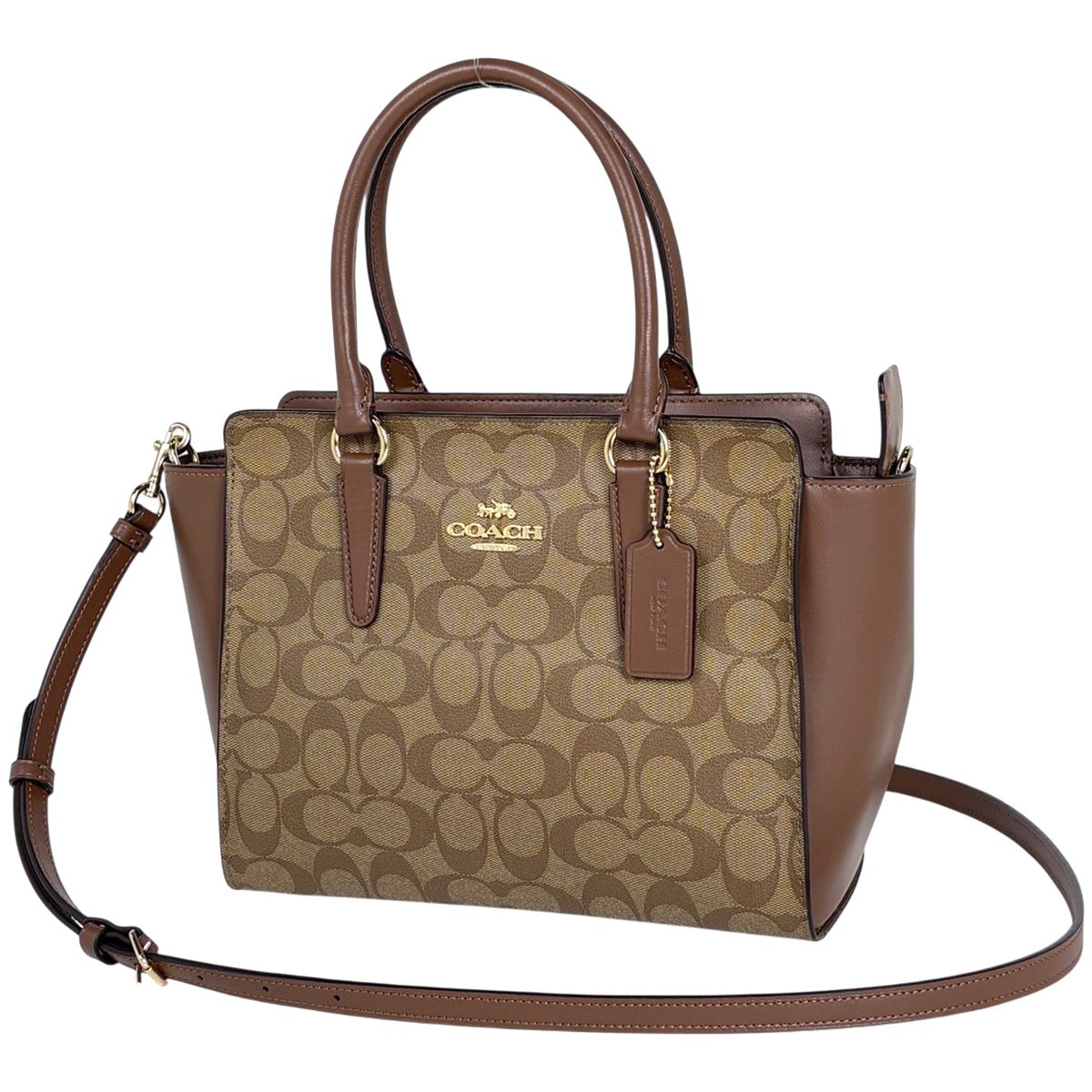 コーチ COACH シグネチャー ハンドバッグ 2WAY コーティングキャンバス 