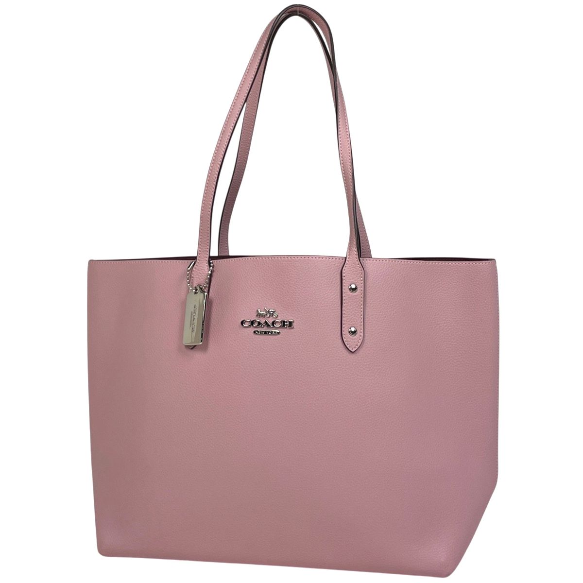 コーチ COACH F25187 トートバッグ エナメル×レザー ピンク アウトレット/054117【中古】 コーチ COACH ロゴ トートバッグ ショルダーバッグ レザー ピンク