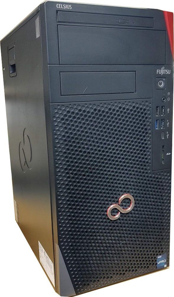 ★[Win11] 12世代 超速SSD ミニタワーWS 富士通 CELSIUS W5012 (4コア Core i3-12100F 3.3GHz/16GB/NVMe SSD 256GB+1TB/Quadro P400/DVD)