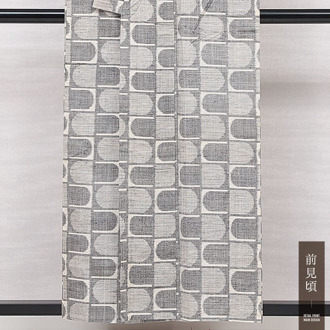 紬 単衣 身丈155cm 裄丈62cm 正絹 Cランク カジュアル バチ衿 Mサイズ