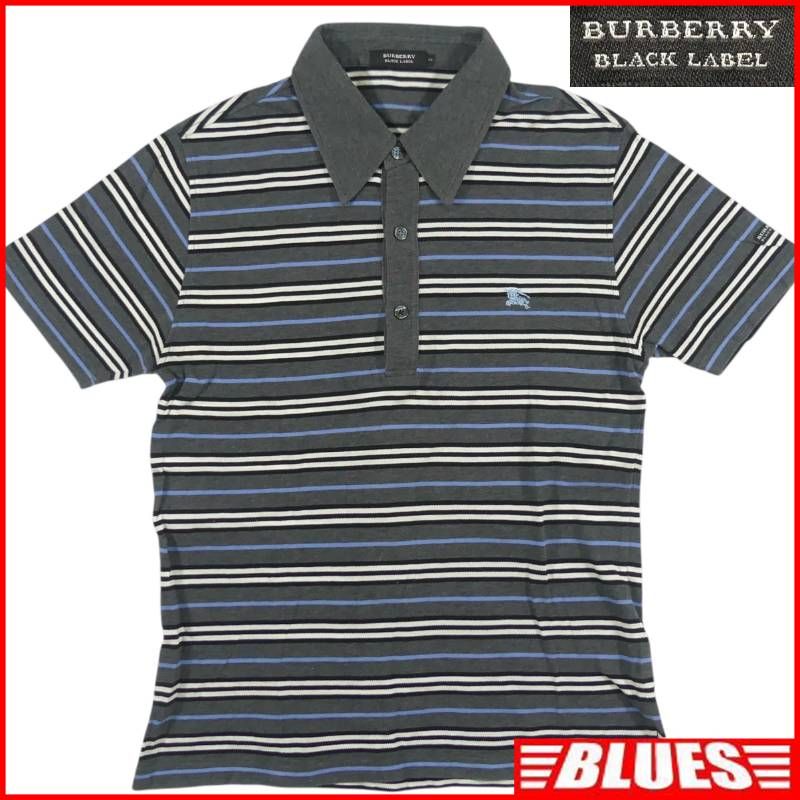 B*i様 BURBERRY ポロシャツ ブラック Mサイズ BURBERRY BLACK LABEL バーバリーブラックレーベル ポロシャツ M