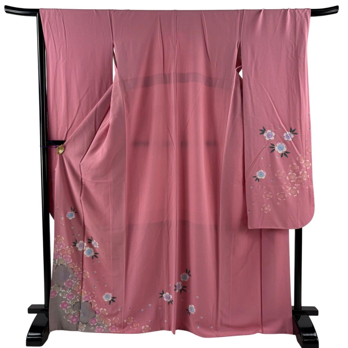 振袖 身丈169.5cm 裄丈67cm M 袷 桜 桜の花びら 金彩 ぼかし ピンク