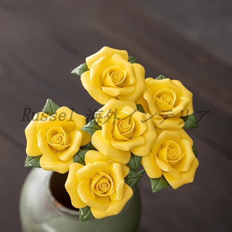造花 バラ 薔薇 6本セット おしゃれ かわいい インテリア フェイク フラワー ディスプレイ イベント 装飾 贈り物 プレゼント ピンク
