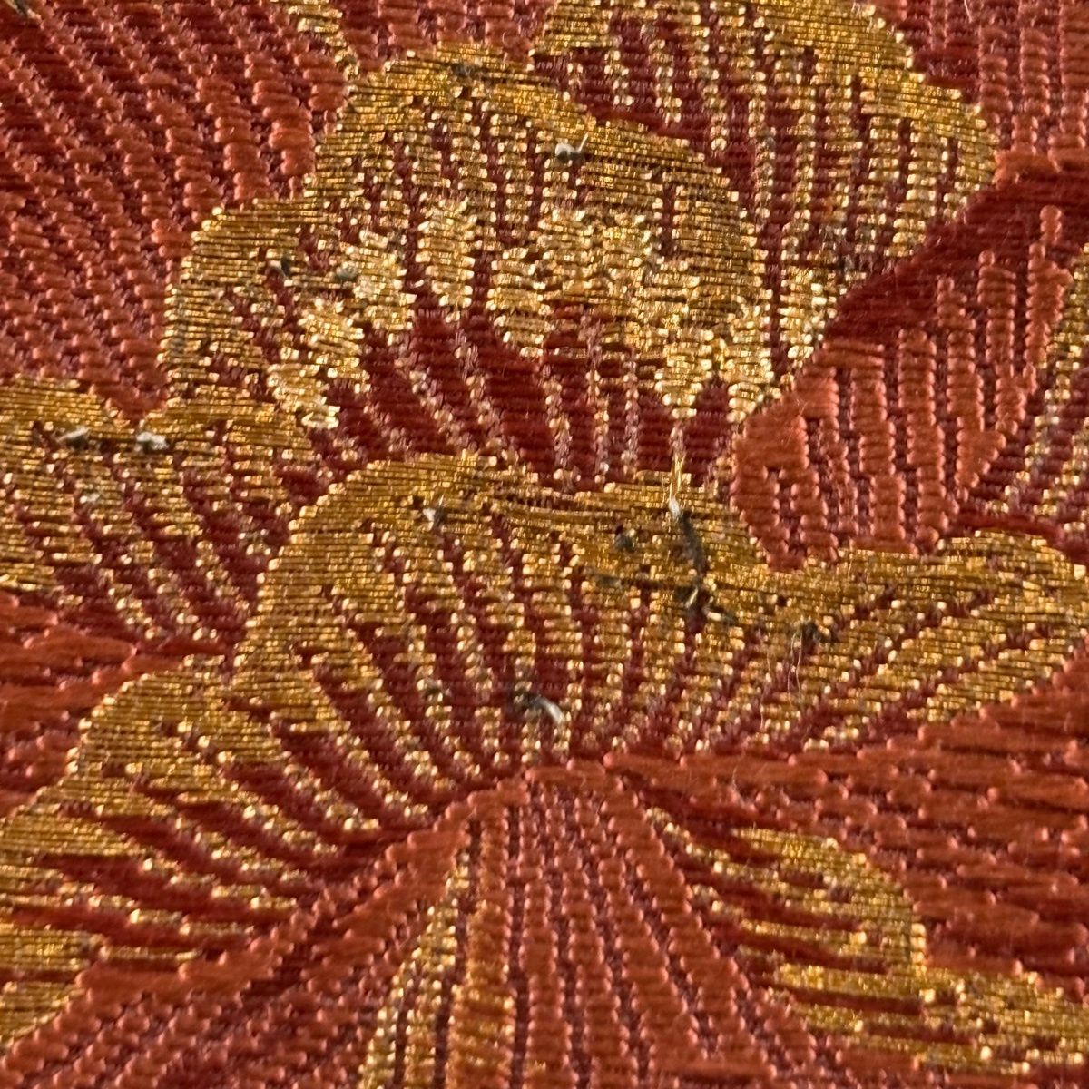 袋帯 秀品 牡丹 菊 金糸 刺繍 赤茶 六通 正絹 【中古】 - メルカリ