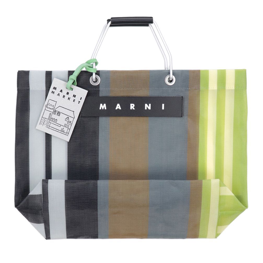 マルニ MARNI トートバッグ ストライプバッグ メッシュ ナイロン かご