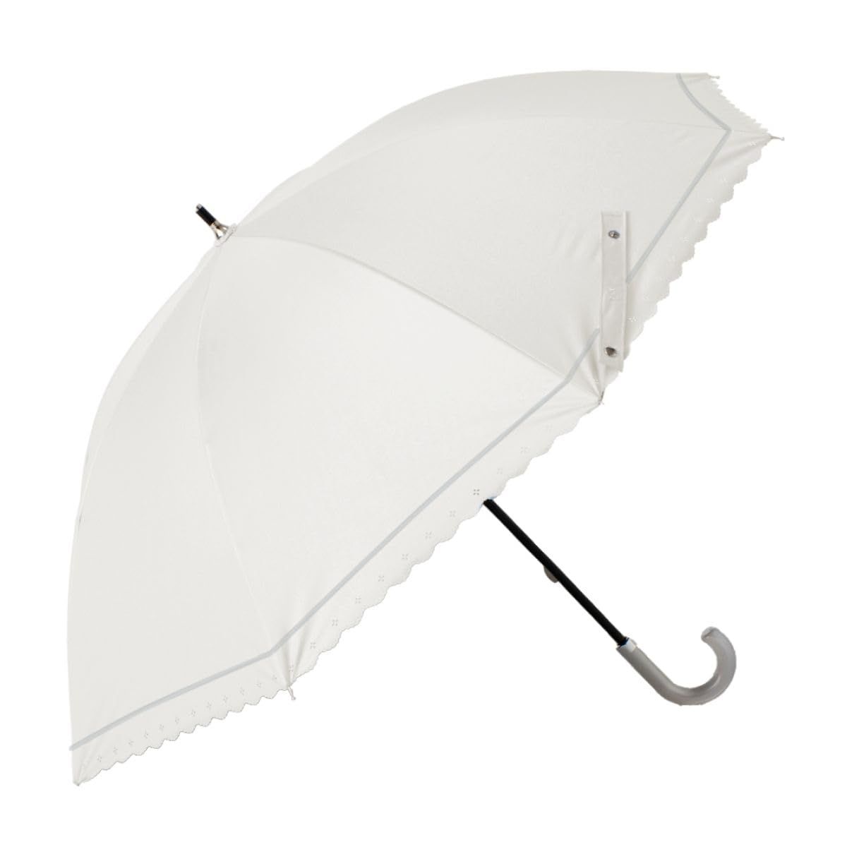 HAU 晴雨兼用 パラソル PUコーティング UVカット 遮光率 99% ショートタイプ スカラップ 10002954 オフホワイト