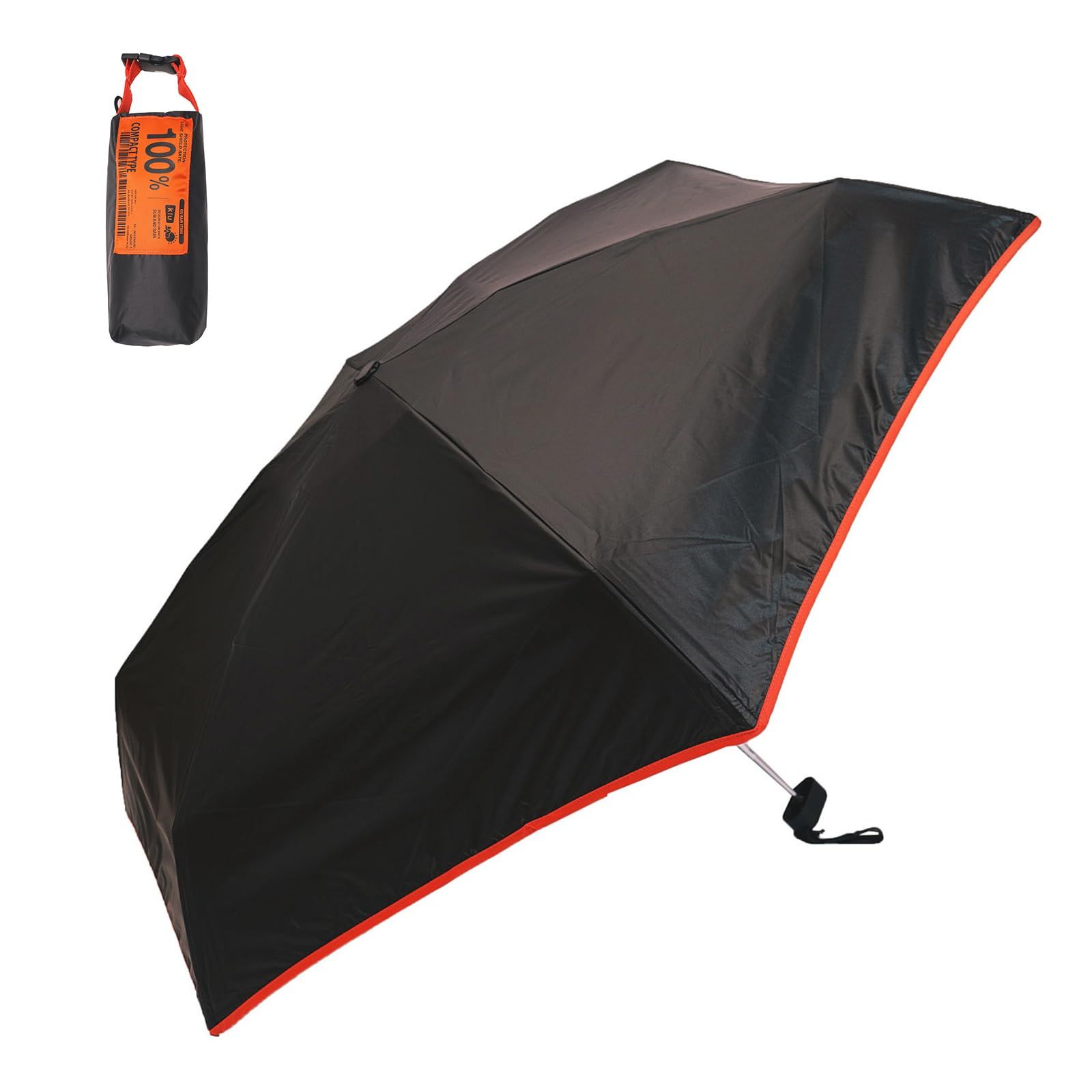 KiU キウ オールウェザーアンブレラ：コンパクトタイプ ALL WEATHER UMBRELLA : COMPACT-TYPE 折りたたみ傘 晴雨兼用 日傘 雨傘 完全遮光 UVカット 100％ つゆ先カバー パイピング ユニセックス メンズ レディース 男