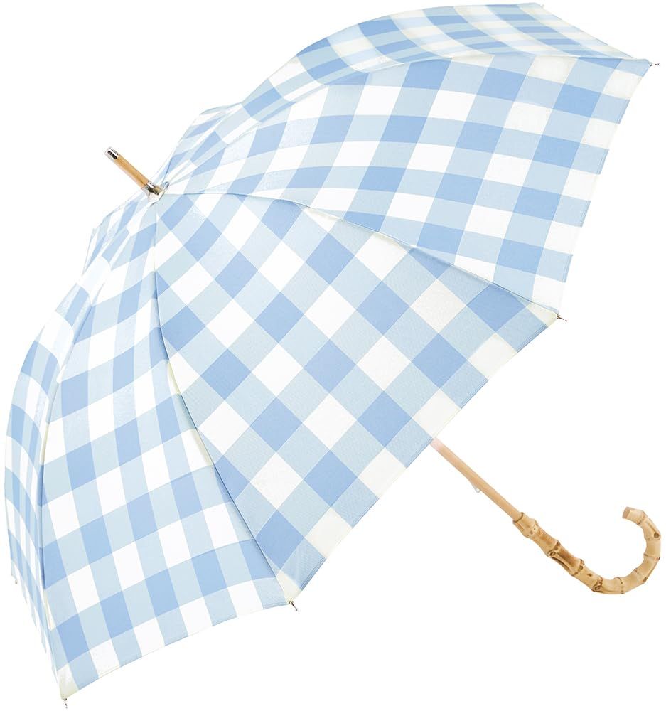 ビコーズ because 折りたたみ傘 晴雨兼用 日傘 レディース UVカット チェック トートバッグ ミニ サックス B-095181