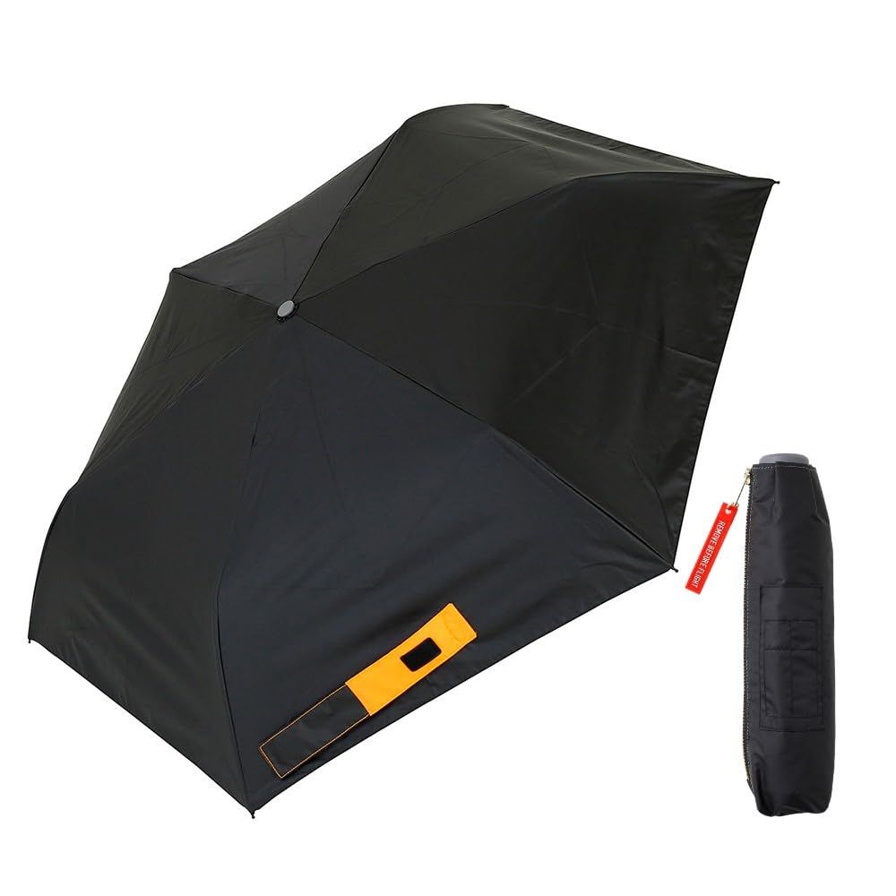 小川(Ogawa) 日傘 折りたたみ傘 MA-1 晴雨兼用 メンズ レディース ユニセックス UVカット率&遮光率99.9%カット ミリタリー ブラック LINEDROPS 入れやすい収納ケース 親骨55cm 直径99cm 軽くて丈夫なグラスファイバー骨 手開