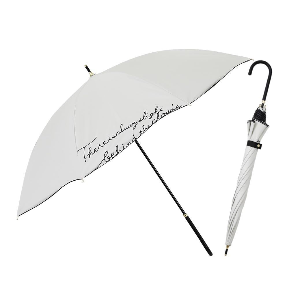 小川(Ogawa) 日傘 レディース長傘 遮光率 UV 99%以上カット ホワイト 晴雨兼用 撥水 オシャレ 刺繍 シンプル プレゼント ギフト 母の日 誕生日 内祝い LINEDROPS 57430