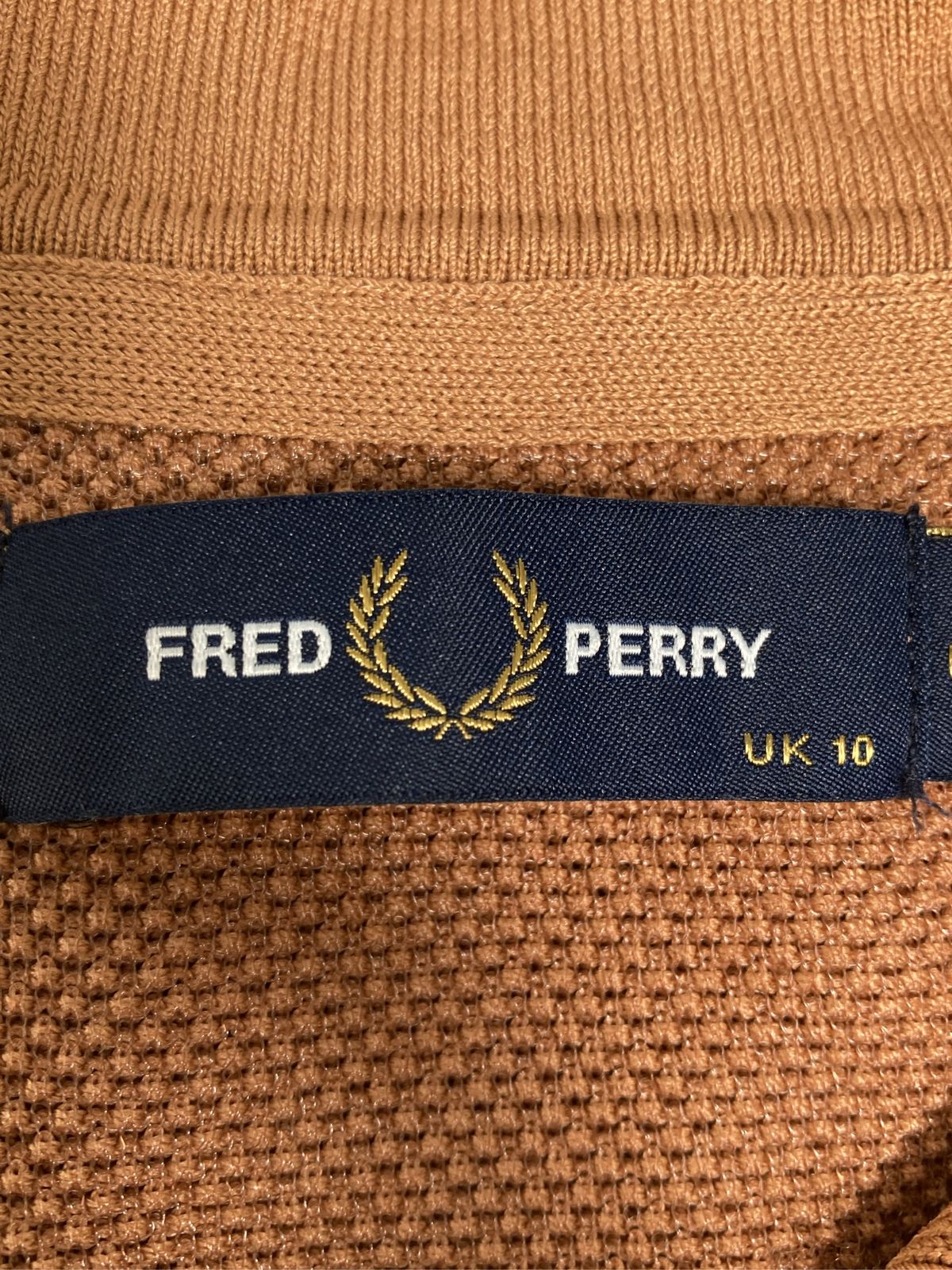 FRED PERRY フレッドペリー ポロシャツ UK 10 ブラウン 無地 ワン