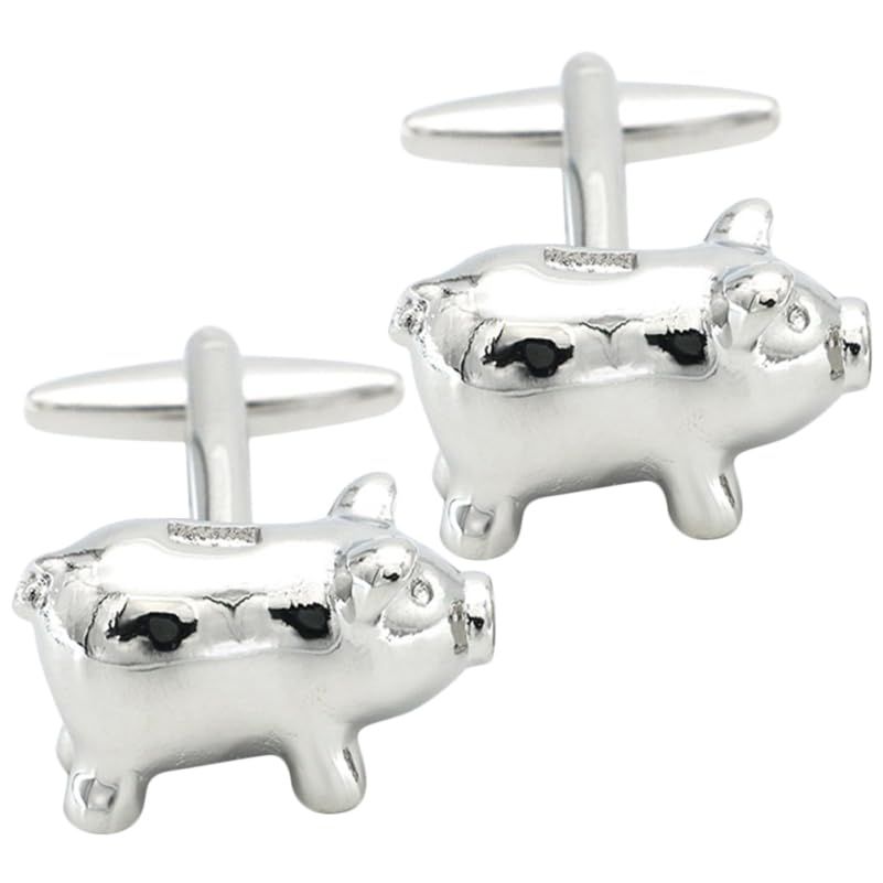 LEDMOMO Men's Cufflinks Pig Motif Copper Pair Creative Design Male Clothing Accessories Formal Event Shirt Cufflinks Mens