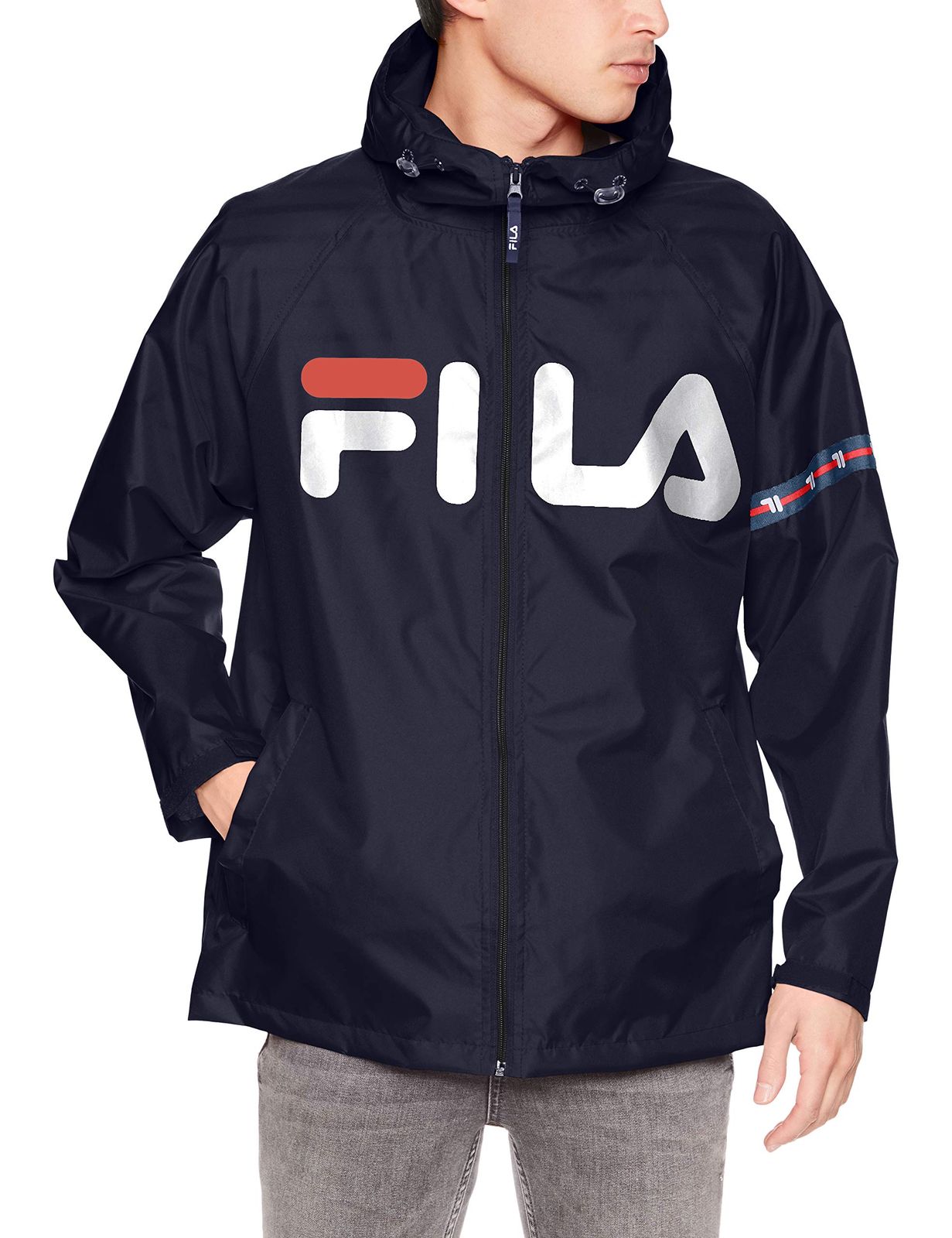 [FILA(フィラ)]FILA レインパーカー 男女兼用 レディース メンズ 婦人 紳士 撥水 全3色 2サイズ ネイビー 日本 Mサイズ (日本サイズM相当)