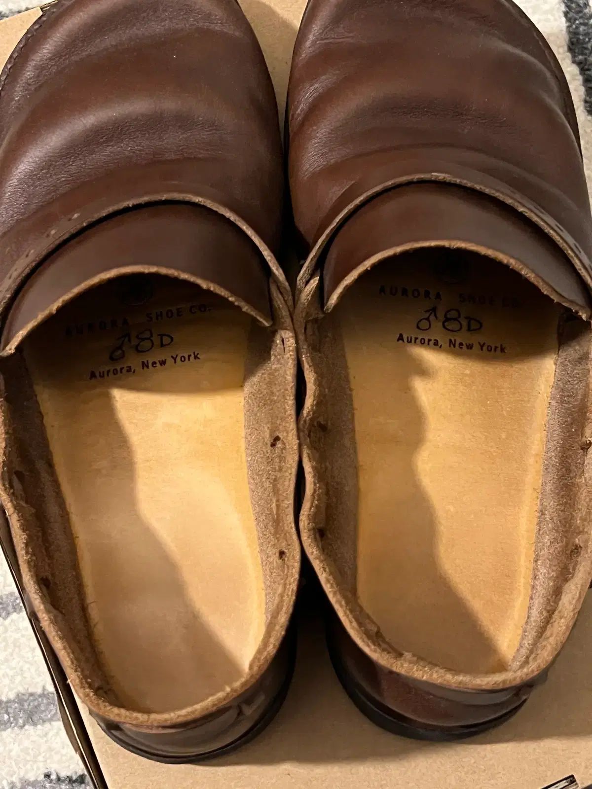 【美品！】オーロラシューズ ミドルイングリッシュ レザースリッポン 8D 茶 AURORA SHOES オーロラシューズ Middle English 商品詳細｜LEQUEL