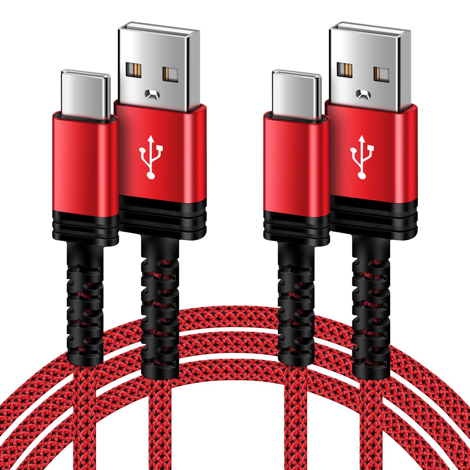 USB Type C ケーブル 【2本セット 0.9m】3A 急速充電 cタイプ QC3.0対応 usbケーブル a to c iPhone17 ケーブル スマホ充電コード 高速データ転送 高耐久ナイロン素材 iPhone16/15, Galaxy S23,X