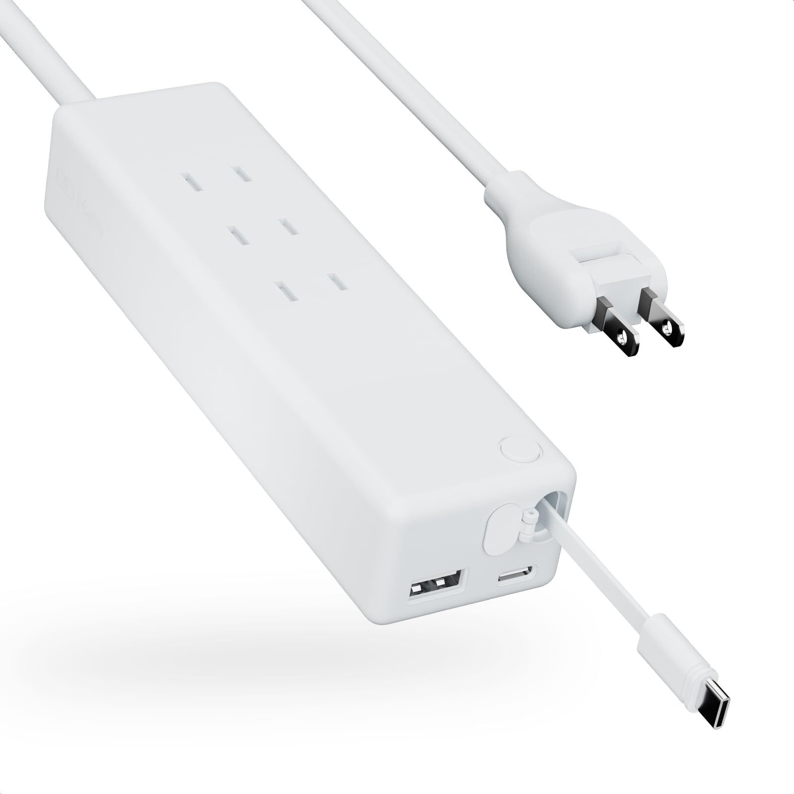 CIO Mate Tap 002 USB 延長電源タップ 3口【飛び出すUSBケーブル 】 type-C 2ポート type-A 1ポート 20W iPhone 15 16 急速充電 Android スマートフォン タブレット 延長コード 1.5m スイングプ