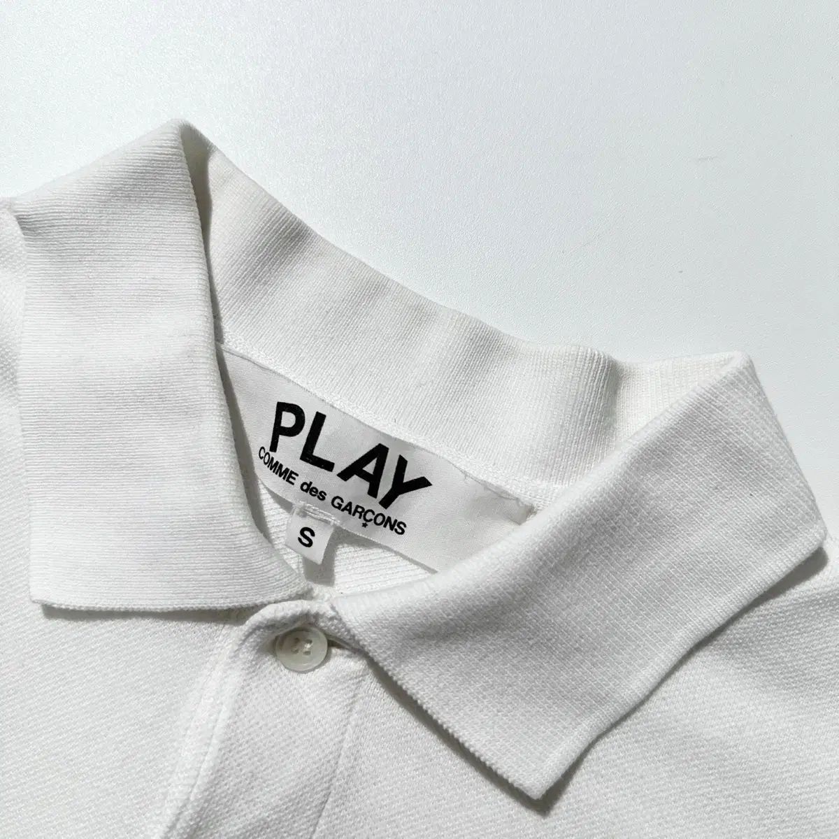 プレイコムデギャルソン ハートワッペン ハーフボタン 半袖 ポロシャツ S PLAY COMME des GARCONS プレイ コムデギャルソン ポロシャツ
