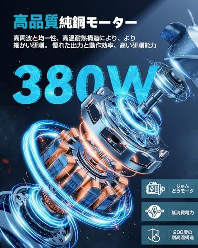 強化版】ポリッシャー 車 コードレス 電動ポリッシャー 充電式 8段変速