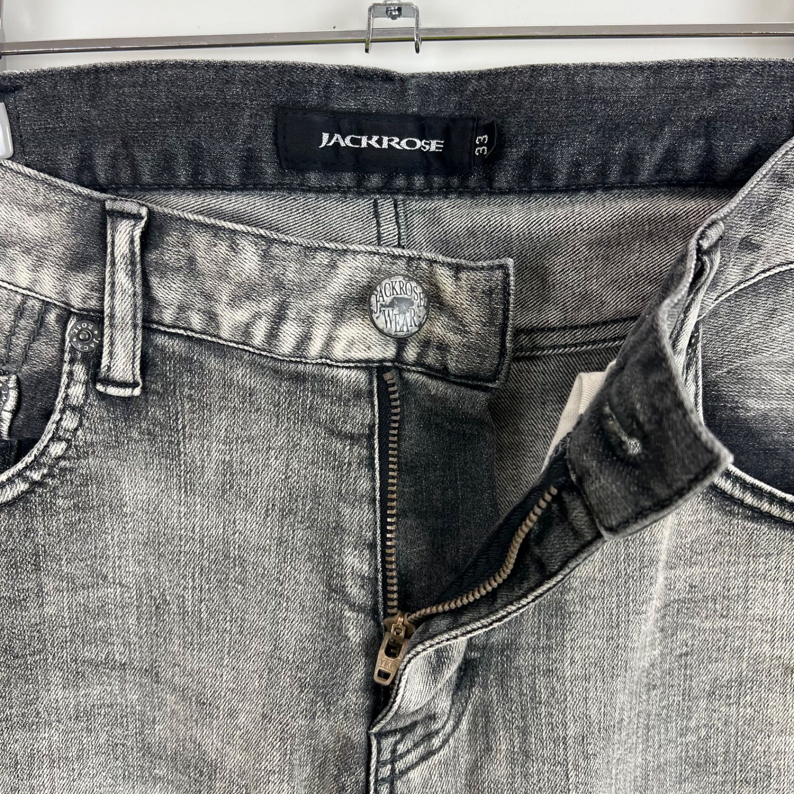 JACK ROSE y2k style black skinny denim pants w33 260603J ジャック 