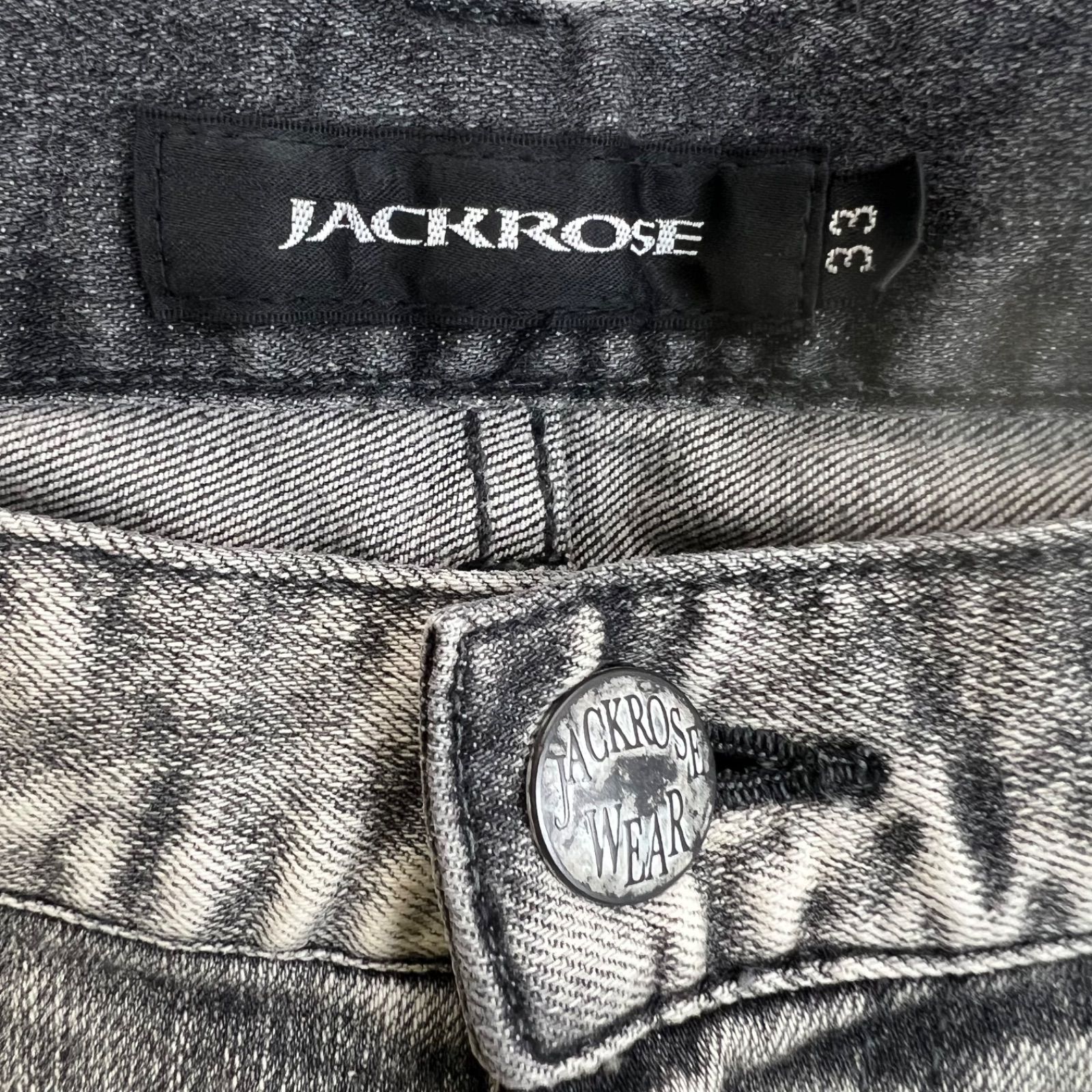 JACK ROSE y2k style black skinny denim pants w33 260603J ジャック 