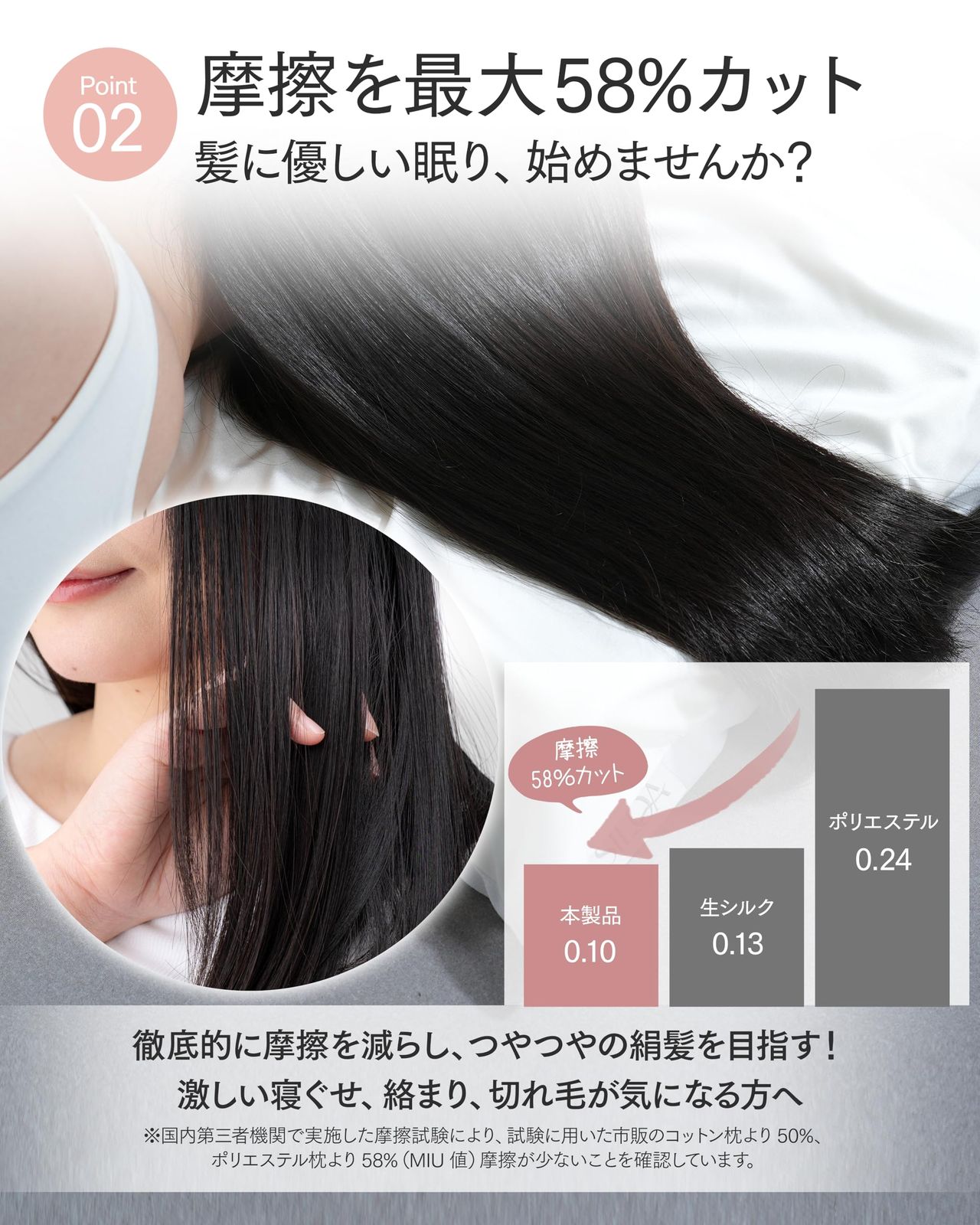 SILQA(シルクア) 人工シルク 交換用まくらカバー AP-1070専用 ラージ ピンク（70×70cm）