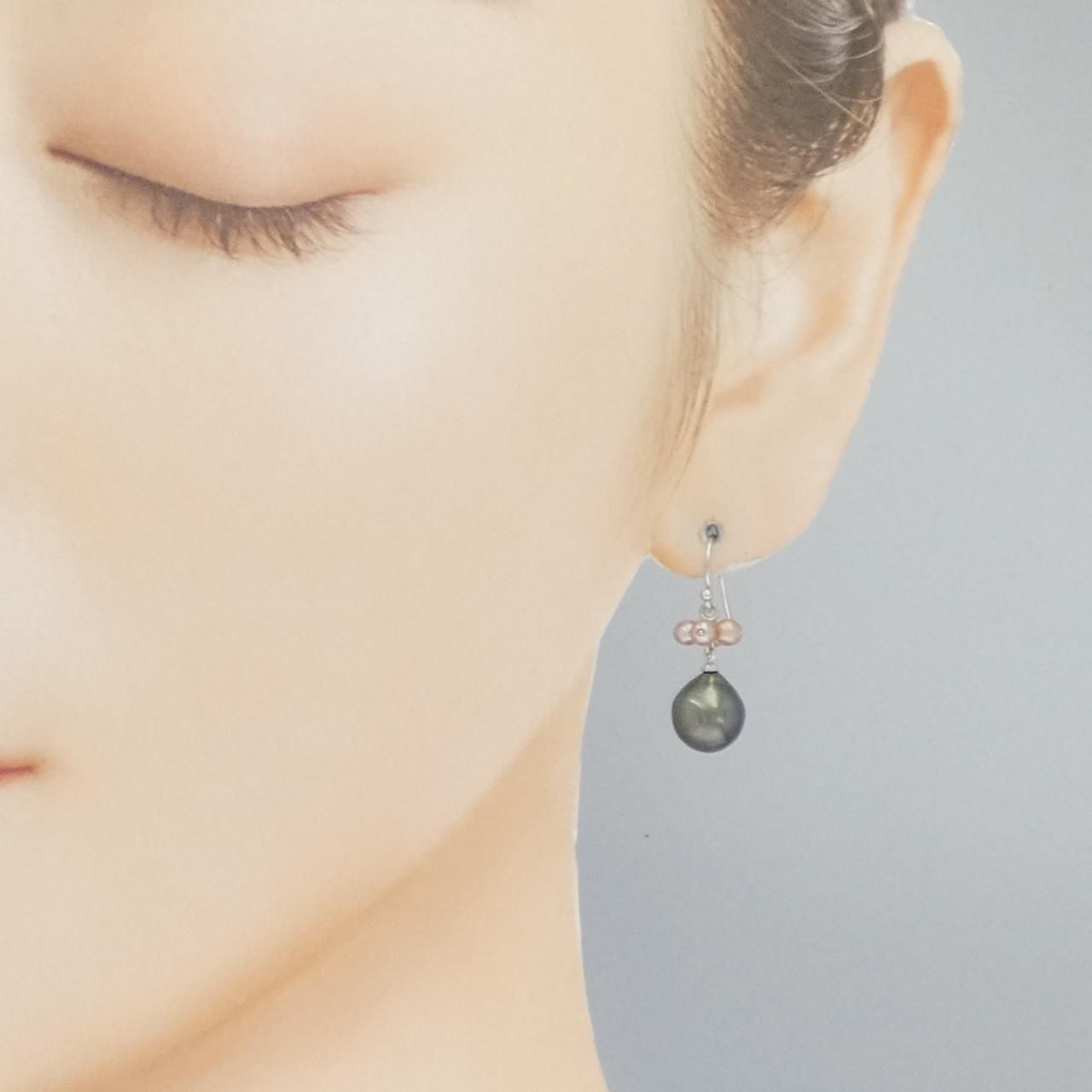 ペルリータ・ミキモト 黒蝶パール ピアス 8.5mm - メルカリ