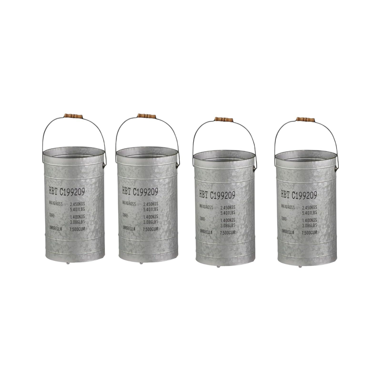 匠美風 Rainline Select 傘立て 4個セット シルバー 素材 アイアン ウッド φ23.5x42（取手含まず）cm PNO.625899