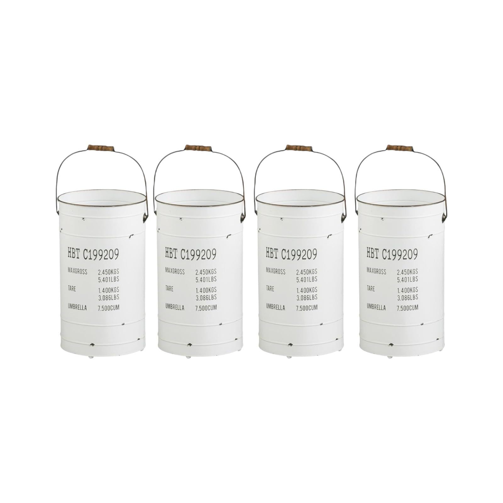 匠美風 Rainline Select 傘立て 4個セット ホワイト 素材 アイアン ウッド φ23.5x42（取手含まず）cm PNO.625905