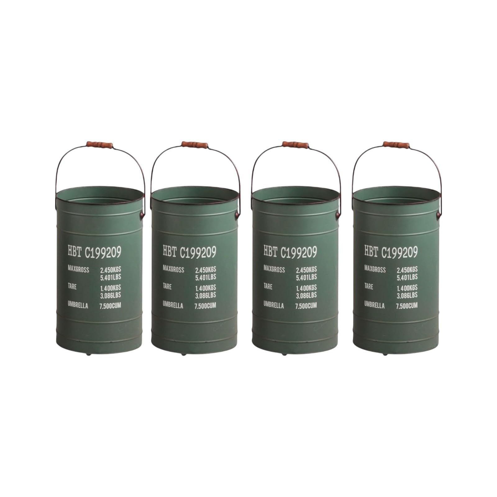 匠美風 Rainline Select 傘立て 4個セット グリーン 素材 アイアン ウッド φ23.5x42（取手含まず）cm PNO.625929