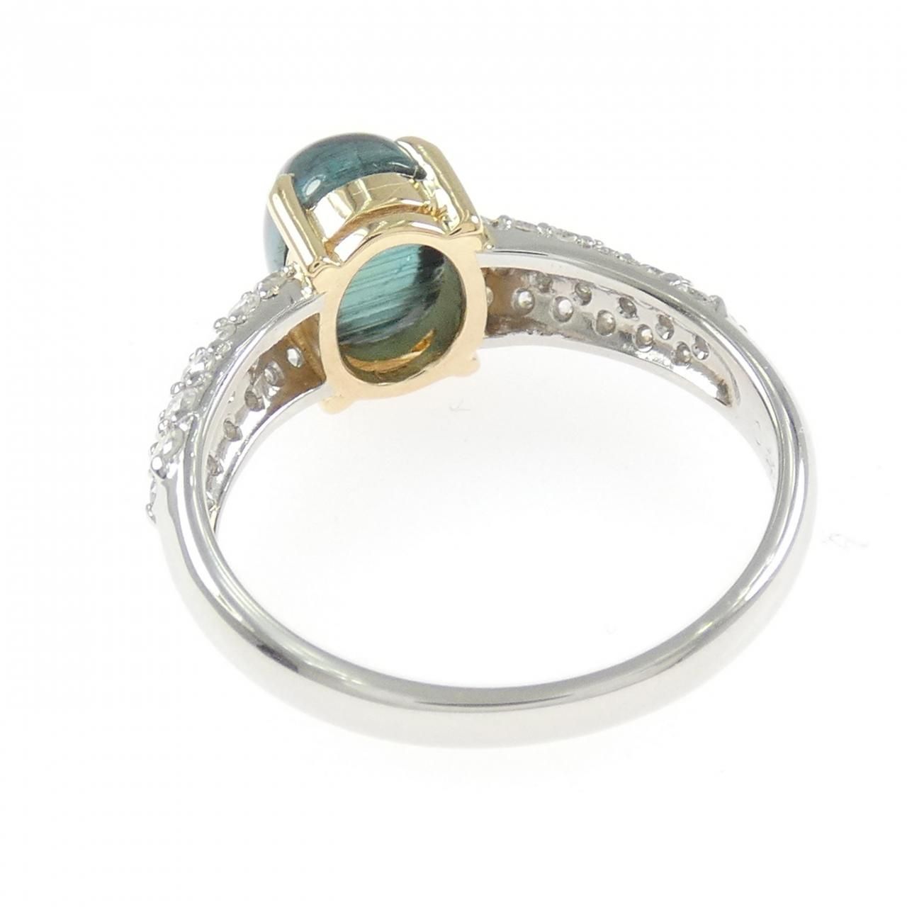 PT900/K18YG トルマリンキャッツアイ リング 2.25CT - メルカリ