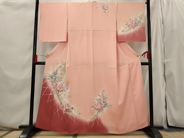 平和屋着物□訪問着 花鳥文 暈し染め 金銀彩 正絹 逸品 AABI6364st