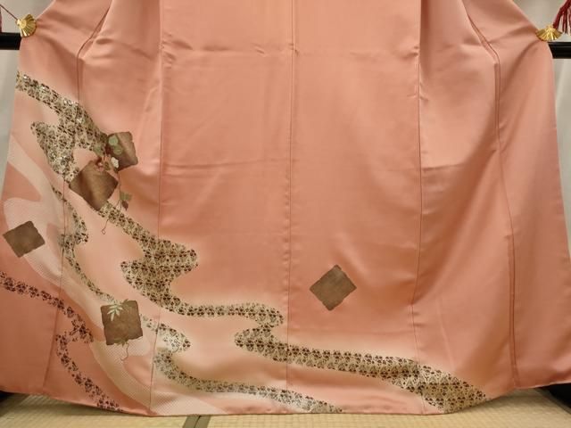 平和屋着物□訪問着 駒刺繍 流水花文 暈し染め 金銀彩 金糸 正絹 逸品