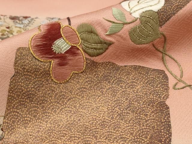 平和屋着物□訪問着 駒刺繍 流水花文 暈し染め 金銀彩 金糸 正絹 逸品