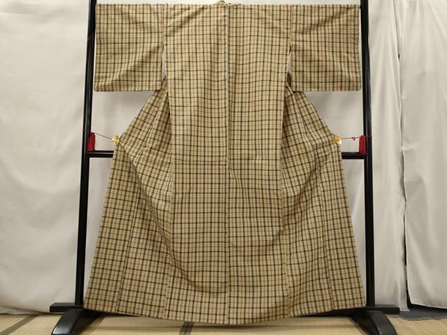 平和屋着物■上質な紬　格子　正絹　逸品　AABI6373st 平和屋着物□上質な紬 格子 正絹 逸品 AABI6373st - メルカリ