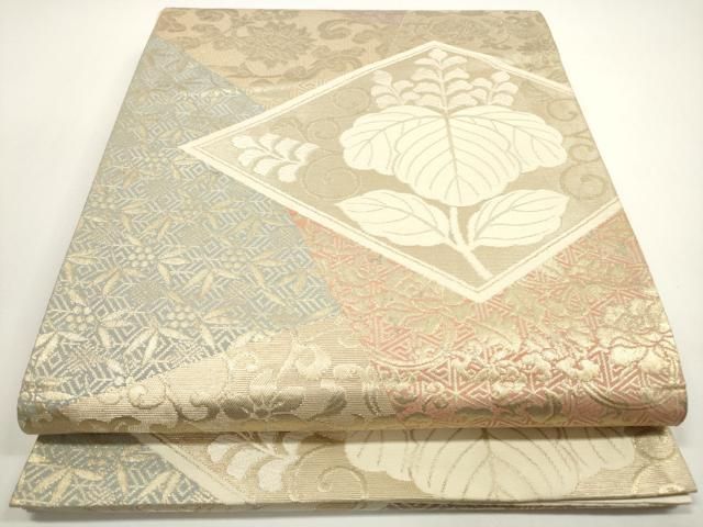 平和屋着物◎六通柄袋帯　更紗花唐草文　金銀糸　引箔　正絹　逸品　BAAW0134hj 唐織 正絹 逸品 平和屋着物▽六通柄袋帯 平和屋着物□六通柄袋帯 AAAN0085ex(