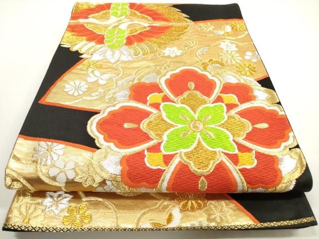 正絹 唐織 平和屋着物◎六通柄袋帯 逸品 九百錦 本金二丁箔 鳳凰花唐草