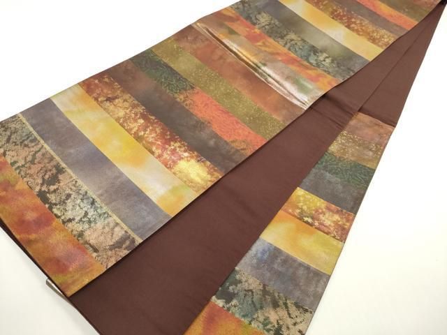 平和屋着物●六通柄袋帯　松葉文　金糸　正絹　逸品　DABD0839op 平和屋着物○六通柄袋帯 松葉文 金糸 正絹 逸品 DABD0839op 【公式通販】