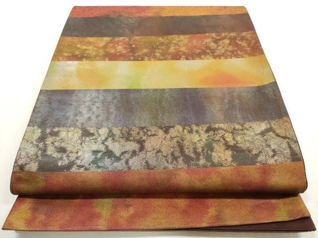平和屋着物○六通柄袋帯 松葉文 金糸 正絹 逸品 DABD0839op 【公式通販】