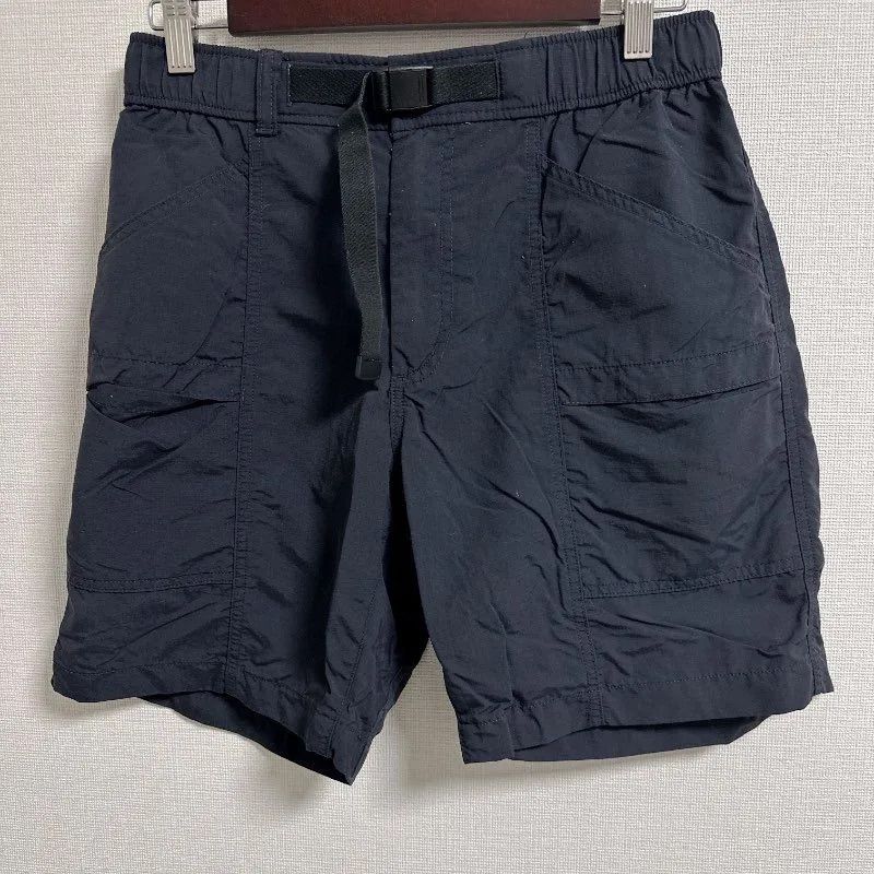 (^w^) b UNIQLO UNIQLO Shorts 100% Nylon Cargo Pocket Elastic Waist Outdoor Half Length Sports Leisure Shorts Town Spring Summer Lightweight Black Black Mens Size S OM11947HG