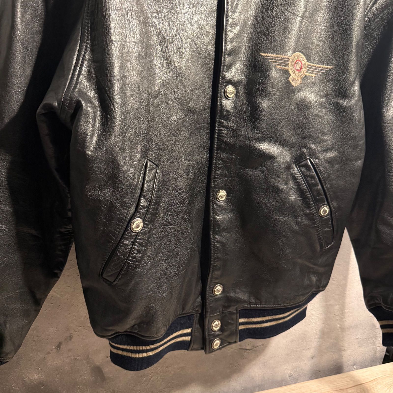 ✨激レア✨80s Harley Davidson レザージャケット スタジャン 黒 M相当 