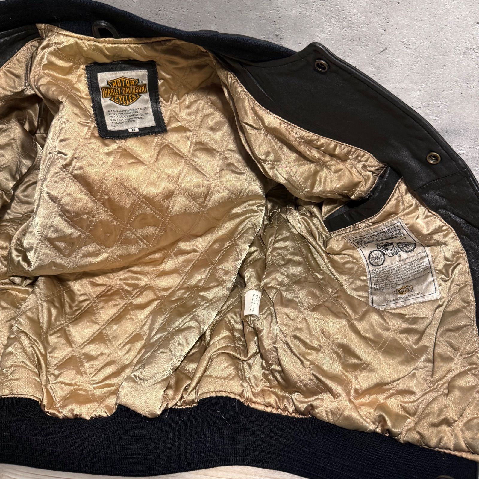 ✨激レア✨80s Harley Davidson レザージャケット スタジャン 黒 M相当 