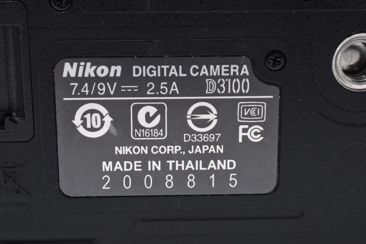☆ジャンク扱い☆ ニコン Nikon D3100 ボディ 動作未確認 【整備前提