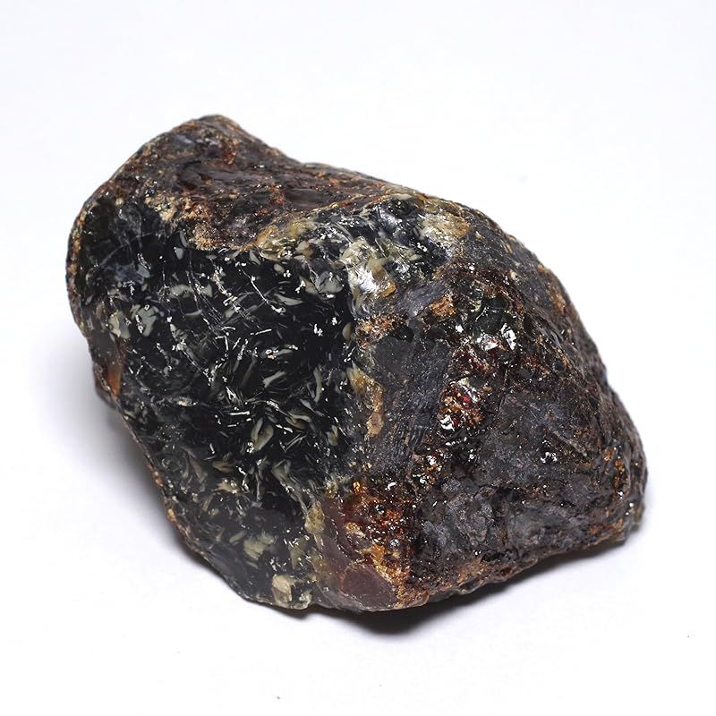 新品】 [N2 stone Natural] 天然化石 青色蛍光 - 琥珀 (ブルーアンバー