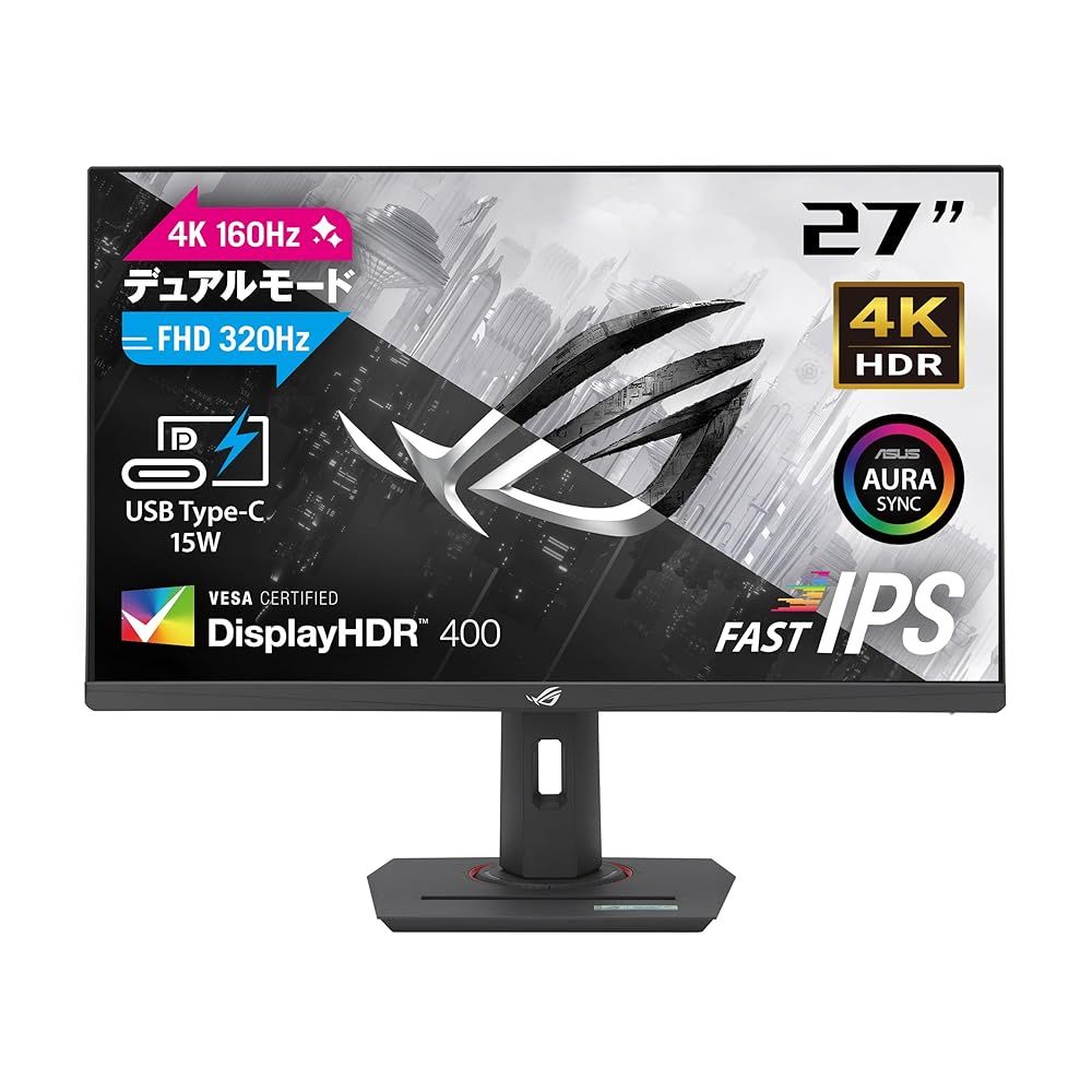 ASUS 4K ゲーミングモニター ROG Strix XG27UCG デュアルモード 黒 27インチ/4K (3840x2160)/デュアルモード
