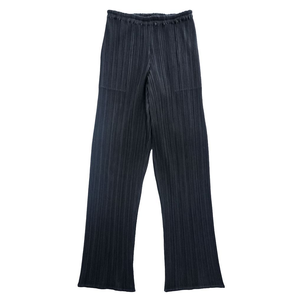 PLEATS PLEASE ブラック プリーツパンツ PLEATS PLEASE（プリーツプリーズ）クロップドパンツ 紺 サイズ:3(L位